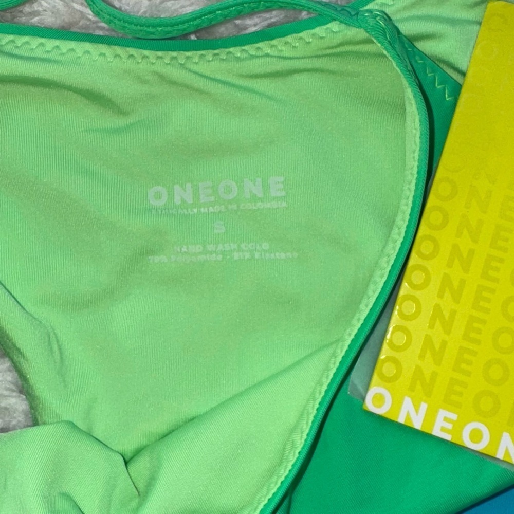 NWT OneOne Swimwear One Piece Honolulu Dara Blue Green New Monokini Small New - Picture 9 of 9